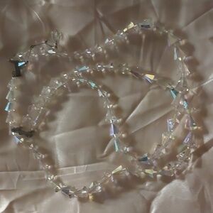 Vintage Double Crystal Beaded Necklace